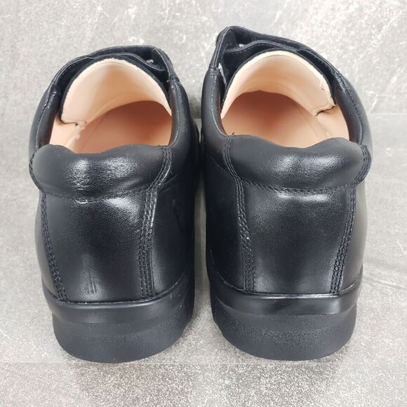Apex Shoes Men 10.5 Black Walking Therapeutic Athletic Two Strap Slip Resistant - Picture 4 of 13